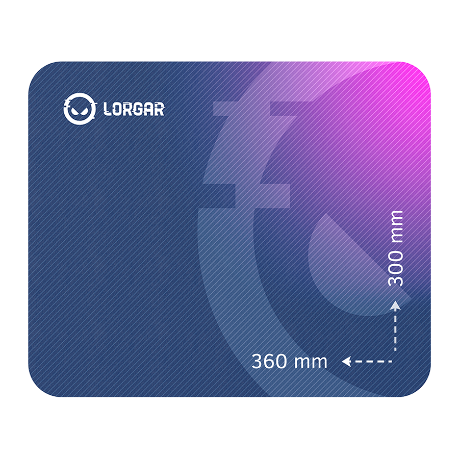 Lorgar Main 133, Gaming mouse pad, High-speed surface, Purple anti-slip rubber base, size: 360mm x 300mm x 3mm, weight 0.2kg - Image 2