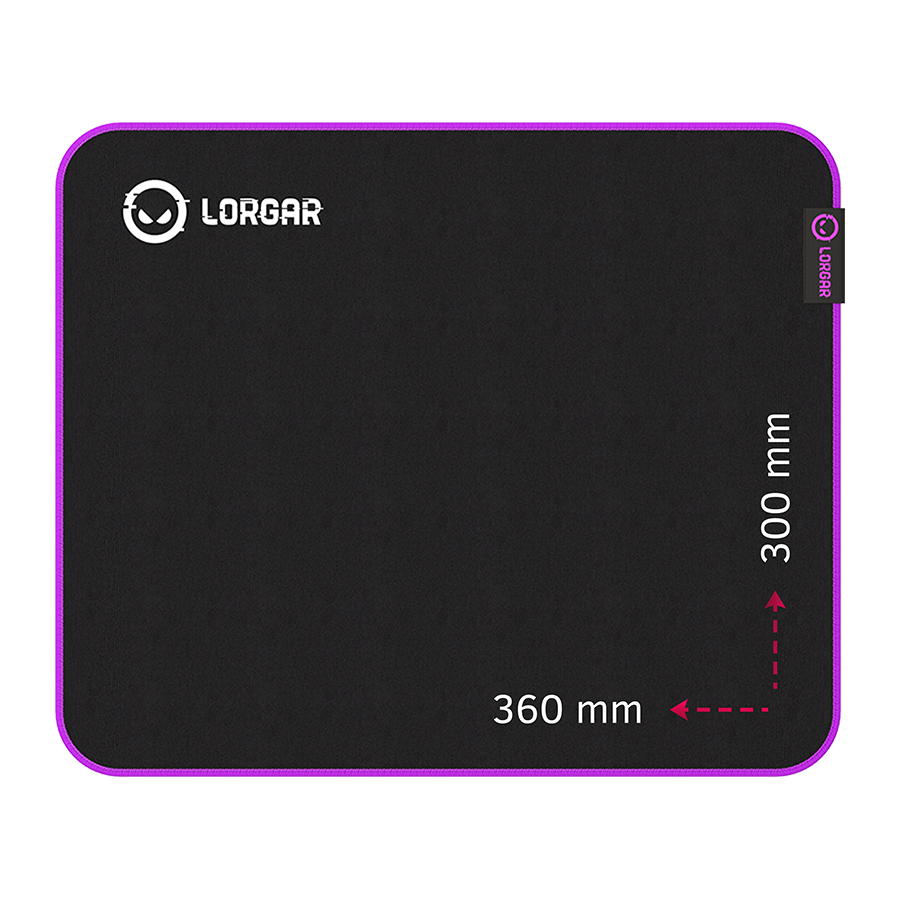Lorgar Main 313, Gaming mouse pad, High-speed surface, Purple anti-slip rubber base, size: 360mm x 300mm x 3mm, weight 0.195kg - Image 2