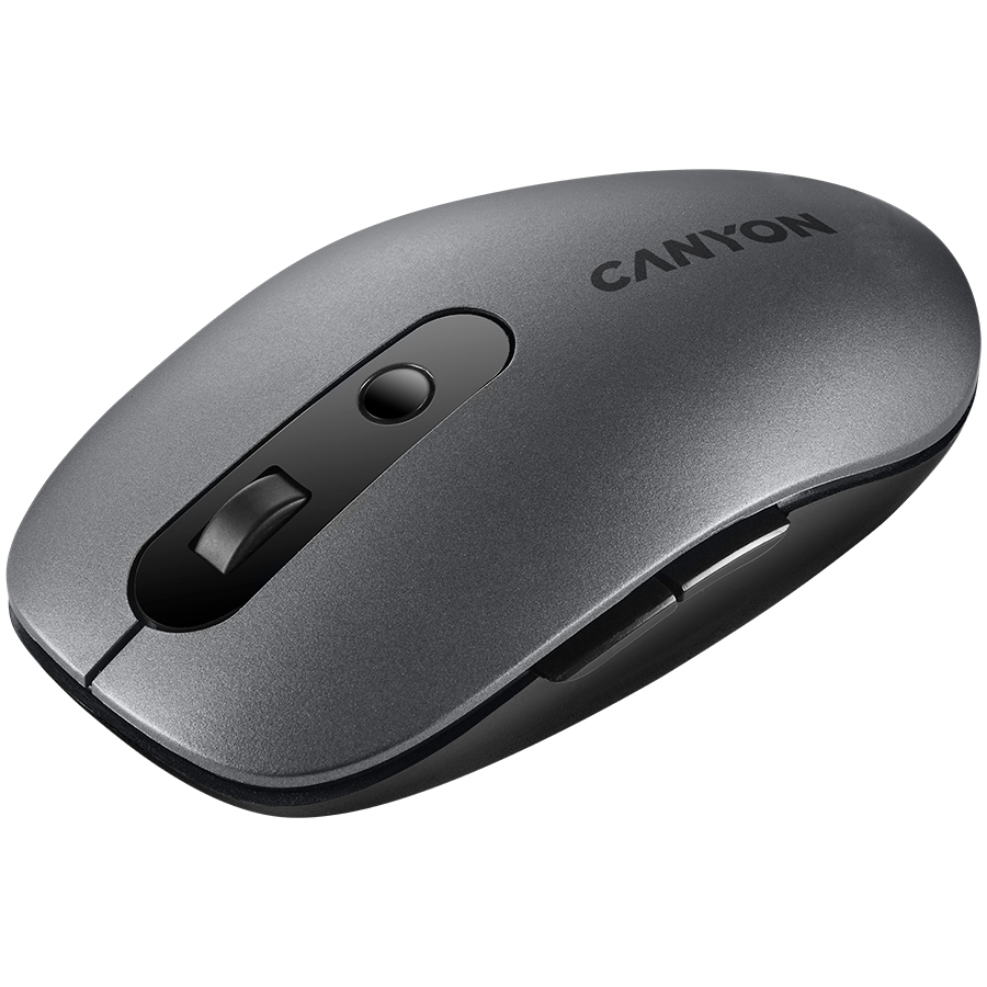 CANYON MW-9, 2 in 1 Wireless optical mouse with 6 buttons, DPI 800/1000/1200/1500, 2 mode(BT/ 2.4GHz), Battery AA*1pcs, Grey, 65.4*112.25*32.3mm, 0.092kg - Image 3