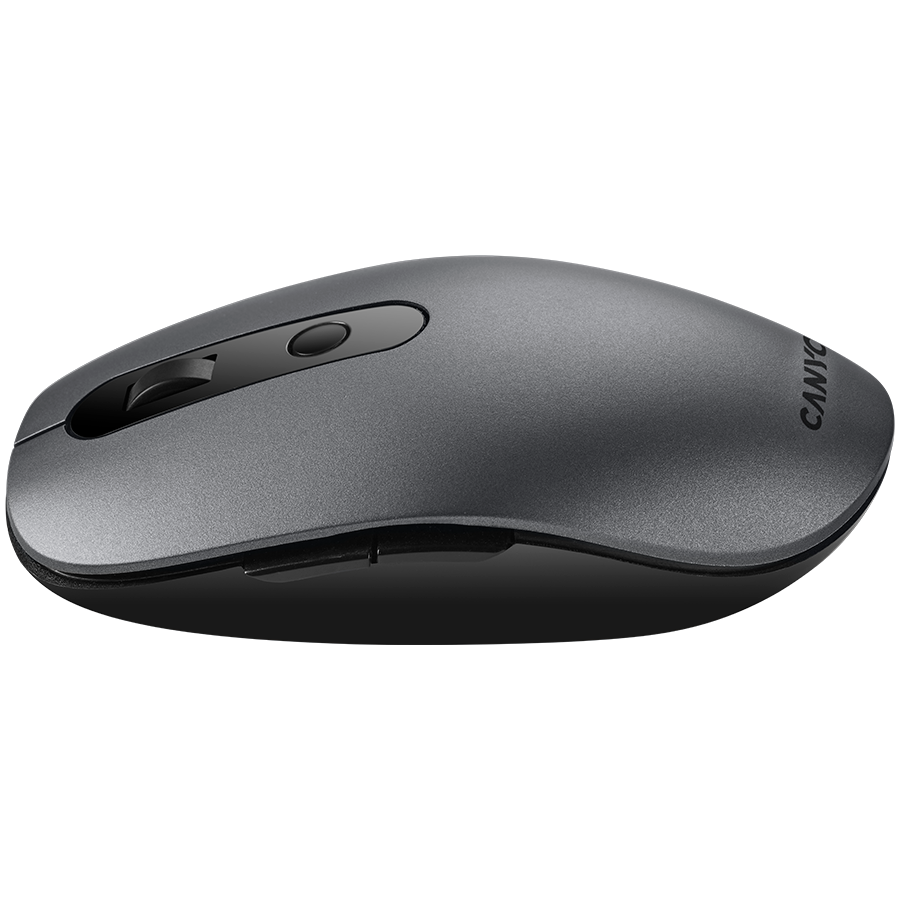 CANYON MW-9, 2 in 1 Wireless optical mouse with 6 buttons, DPI 800/1000/1200/1500, 2 mode(BT/ 2.4GHz), Battery AA*1pcs, Grey, 65.4*112.25*32.3mm, 0.092kg - Image 4