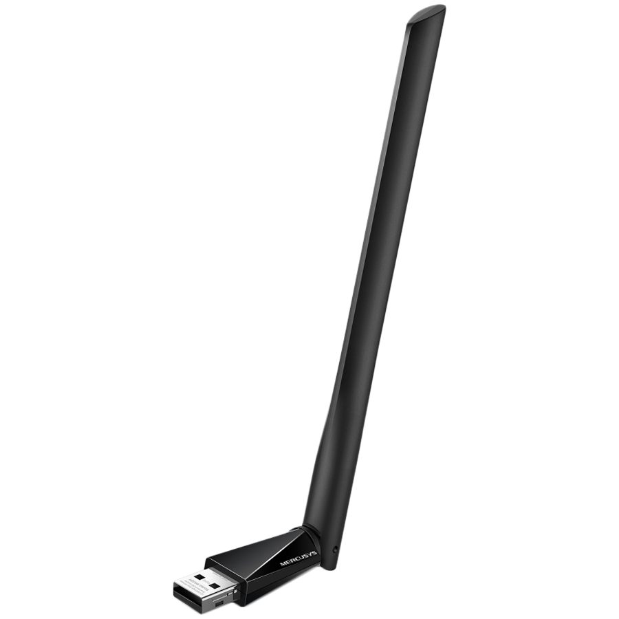 Mercusys MA30H AC1300 High Gain Wi-Fi USB Adapter, 400 Mbps at 2.4 GHz + 867 Mbps at 5 GHz, 1× High Gain External Antenna, USB 2.0, MU-MIMO, WPA3, Plug and Play, Adjustable Multi-Directional Antenna - Image 2
