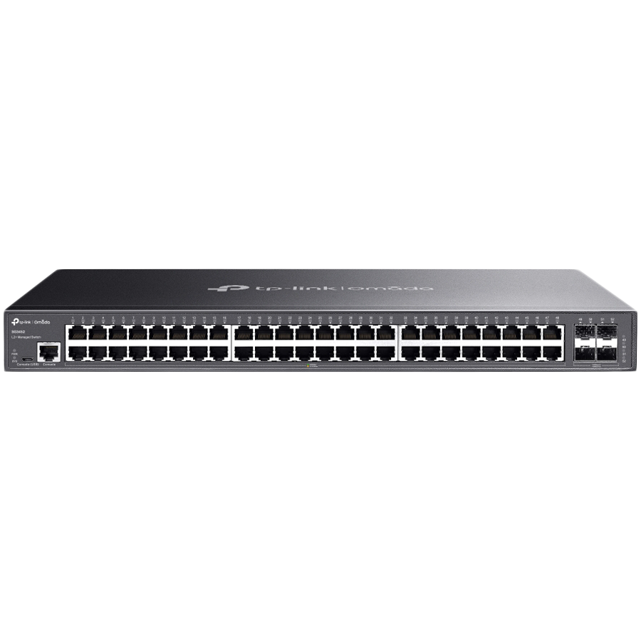 TP-Link SG3452 Omada 48-Port Gigabit L2+ Managed Switch with 4 SFP Slots, 48× Gigabit RJ45 ports and 4× Gigabit SFP slots, Static Routing, VLAN, ACL, QoS, IGMP Snooping, ERPS, Zero-TouchProvisioning, Omada APP - Image 2