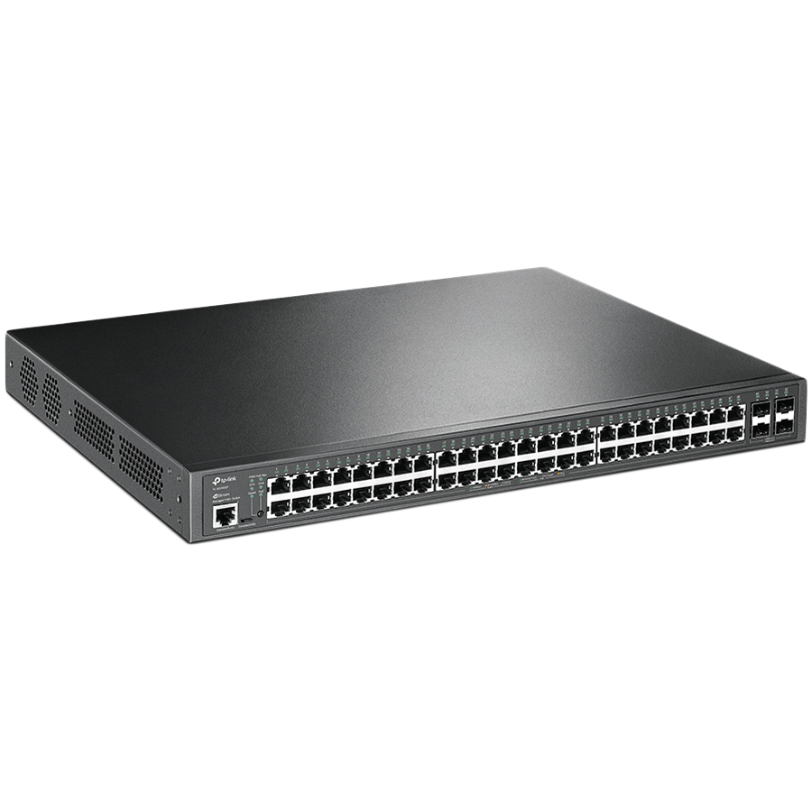 TP-Link SG3452P Omada 52-Port Gigabit L2+ Managed Switch with 48-Port PoE+, 48×Gigabit 802.3af/at PoE+ ports and 4×Gigabit SFP slots, 384 W total PoE budget,SDN, Omada app, Static Routing,VLAN,ACL,QoS, IGMP Snooping, ERPS, Zero-Touch Provisioning - Image 3