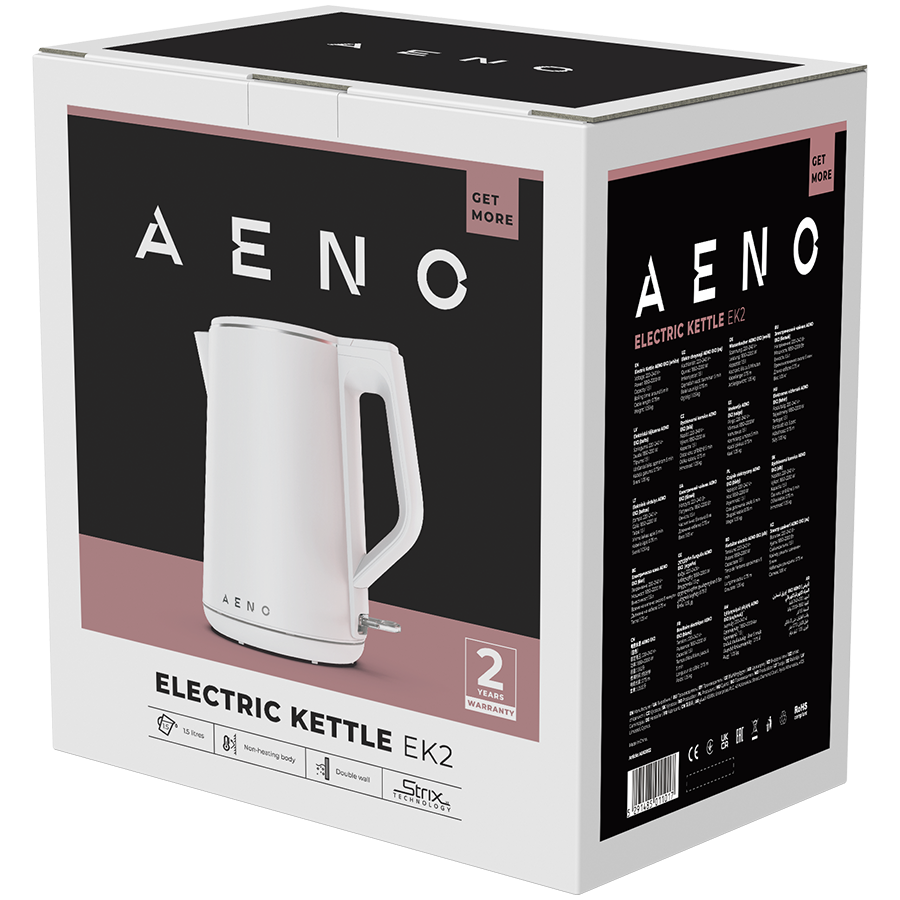 AENO Electric Kettle EK2: 1850-2200W, 1.5L, Strix, Double-walls, Non-heating body, Auto Power Off, Dry tank Protection - Image 5