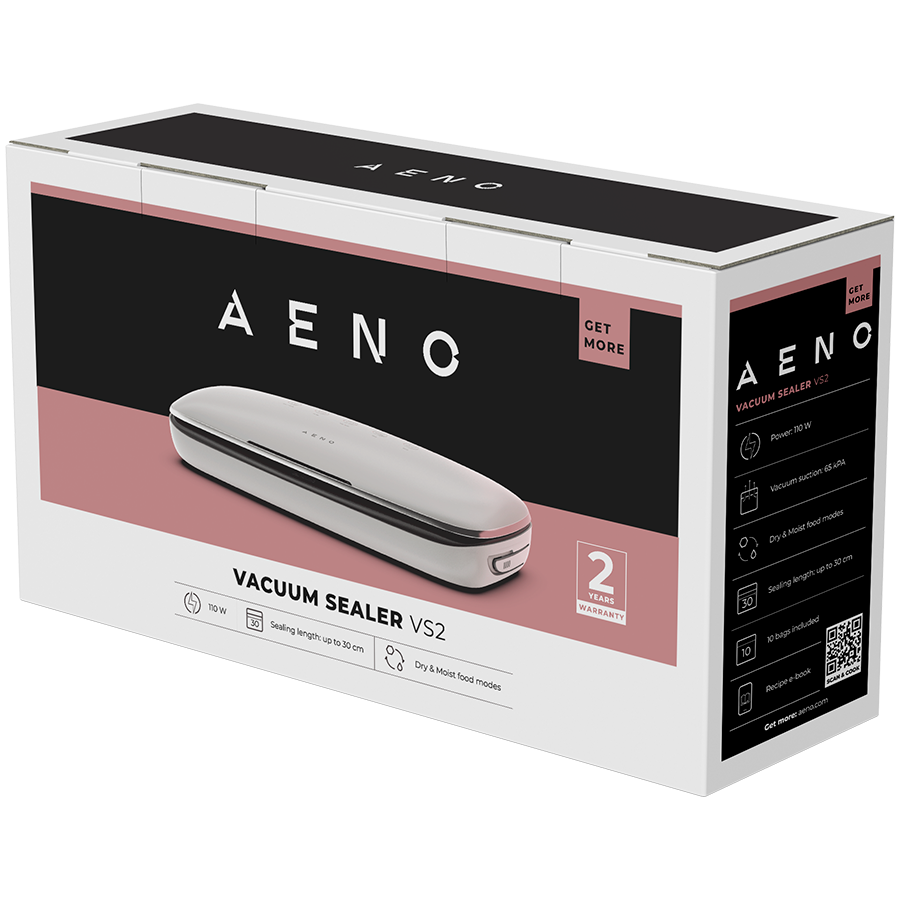 AENO Vacuum sealer VS2: 120W, 75kPa, Dry/Moist Food Mode, 3 modes: Vac+Seal, Seal, Pulse, Max Pocket Width 30 cm - Image 4