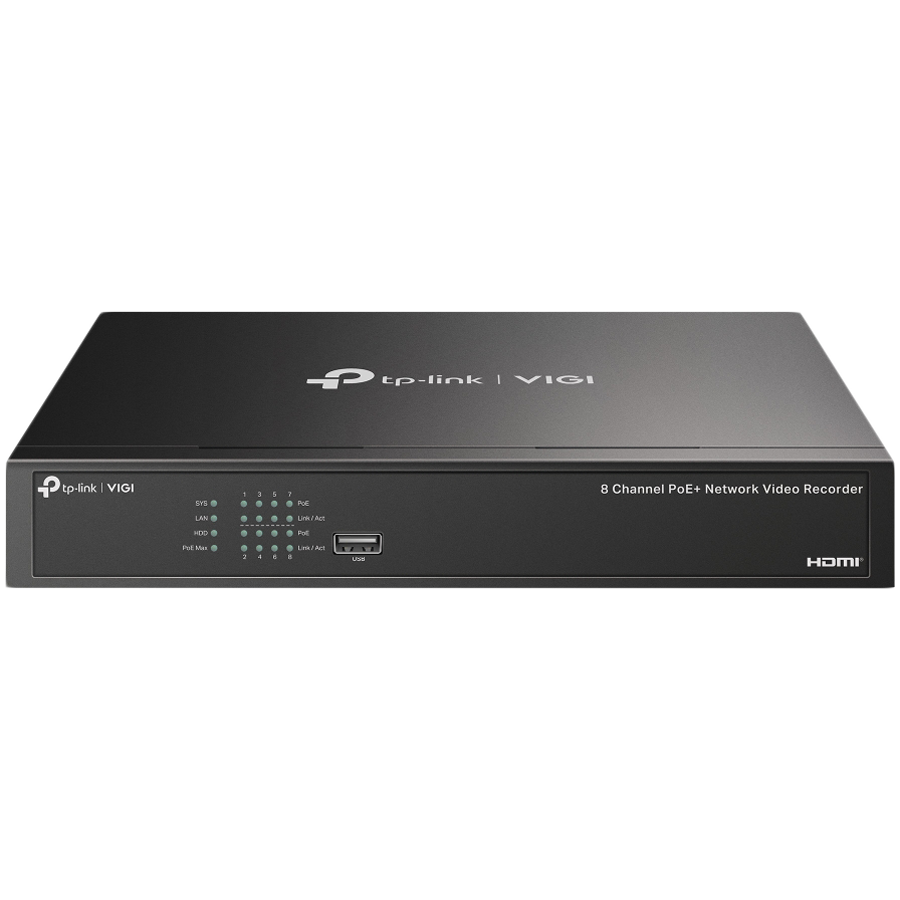 8 Channel PoE+ Network Video RecorderSPEC: H.265+/H.265/H.264+/H.264, Up to 8MP resolution, Decoding capability/8-ch@2MP/4-ch @4MP,80 Mbps Incoming Bandwidth(up to 8 channels),8× 10/100 Mbps PoE+ Ports, PoE Powe 53W, 802.3 af/at,1× SATA Interface - Image 2