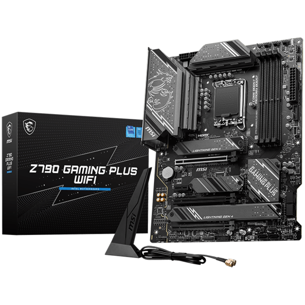 MSI Z790 GAMING PLUS WIFI Motherboard ATX - Supports Intel Core 12/13/14th Gen Processors, LGA 1700, DDR5 Boost (7200+MHz/OC), 3 x PCIe 4.0 x16, 2 x PCIe 3.0 x1, 3 x M.2 Gen4, 2.5Gbps LAN, Wi-Fi 6E - Image 2