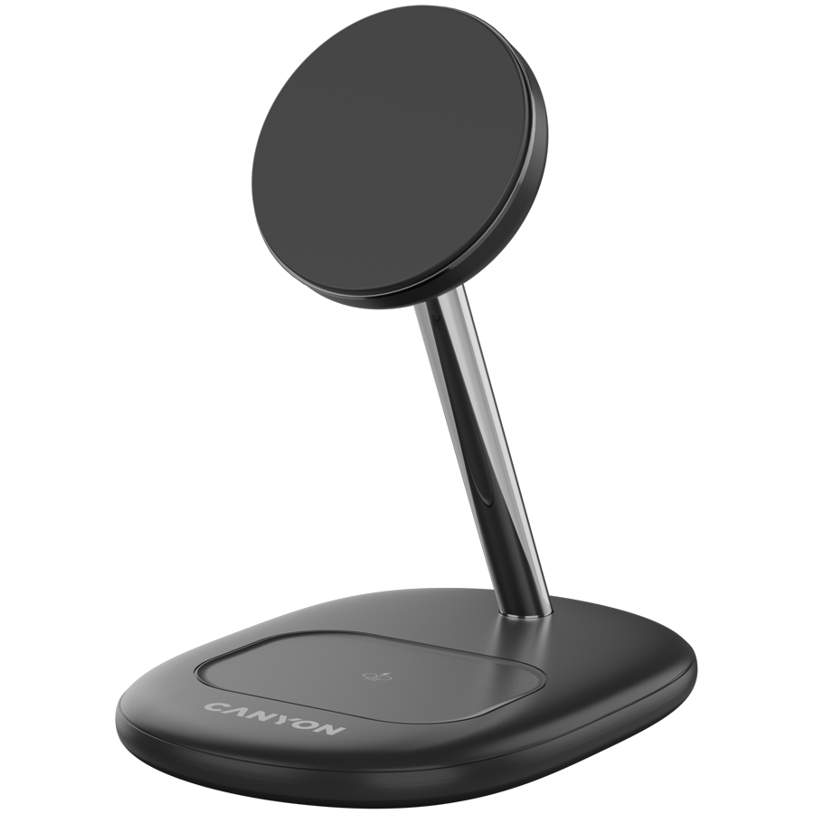 CANYON wireless charger WCS-205 15W Qi2 2in1 Black - Image 2
