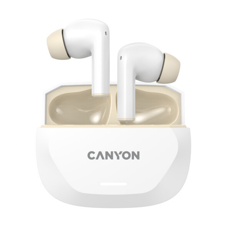 CANYON headset HEXAGON 7 TWS ANC+ENC Wireless Charge White Beige - Image 4