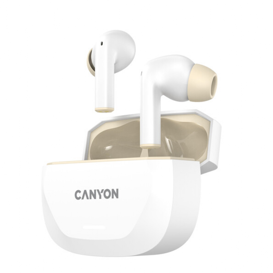 CANYON headset HEXAGON 7 TWS ANC+ENC Wireless Charge White Beige - Image 5