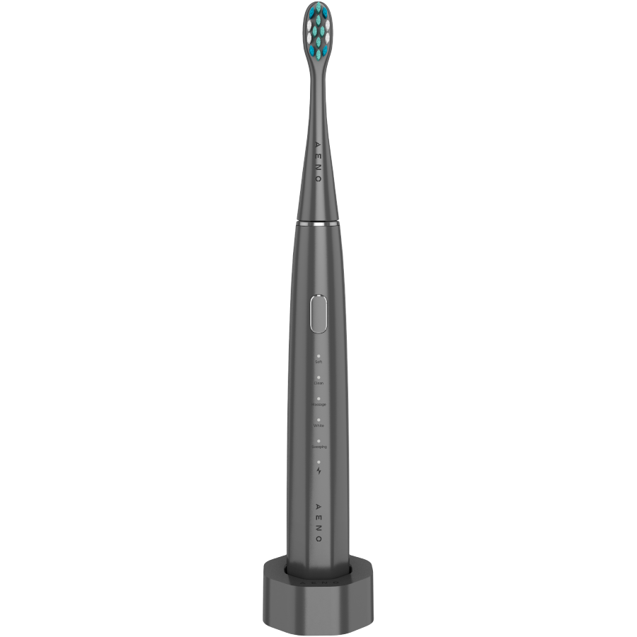 Wireless Tooth Brush, Grey, 3 Brush Heads, 1400mAh, Function: Soft, Clean, Massage, White, Sweep - Image 3