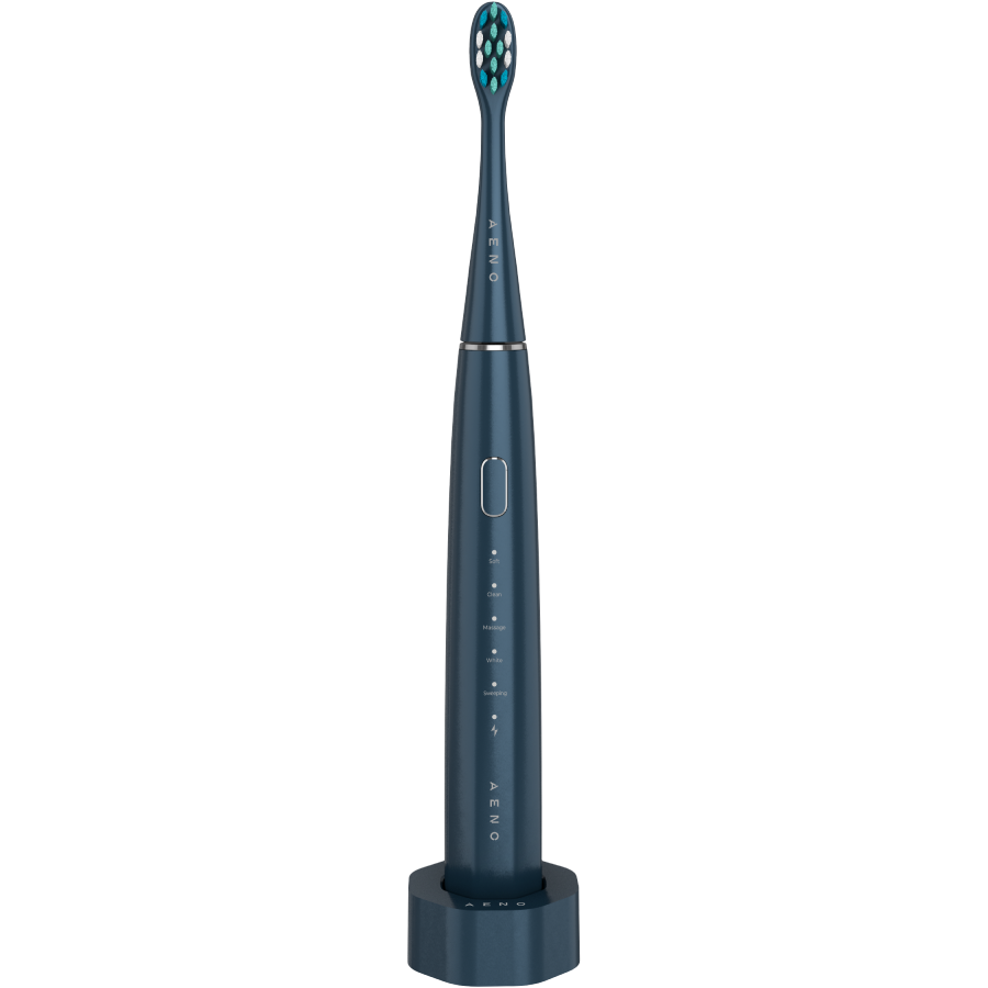 Wireless Tooth Brush, Navy Blue, 3 Brush Heads, 1400mAh, Function: Soft, Clean, Massage, White, Sweep - Image 3