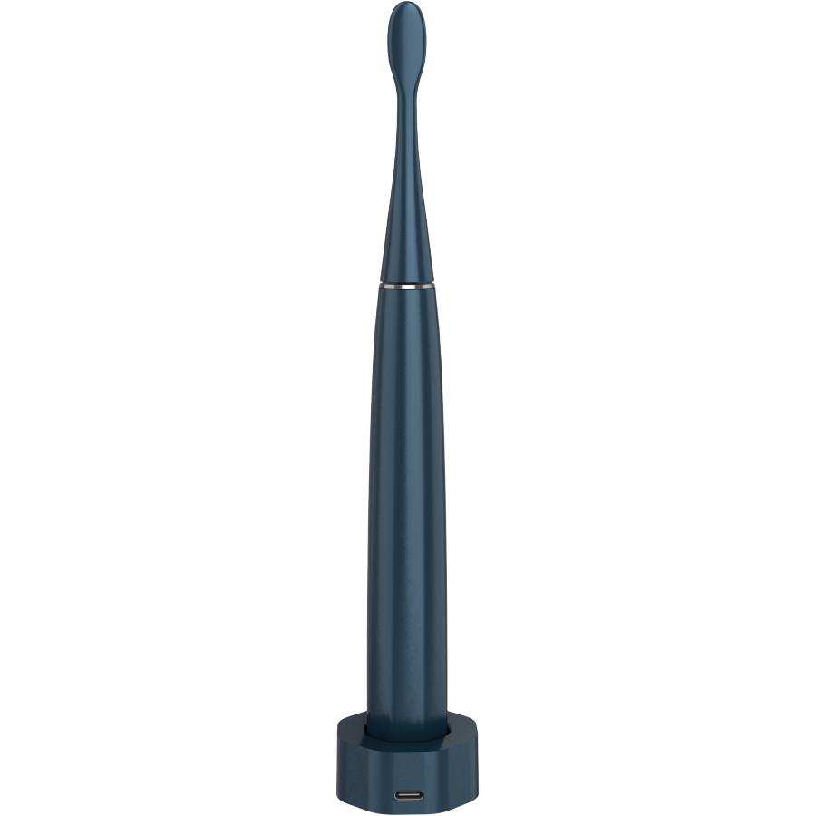Wireless Tooth Brush, Navy Blue, 3 Brush Heads, 1400mAh, Function: Soft, Clean, Massage, White, Sweep - Image 4