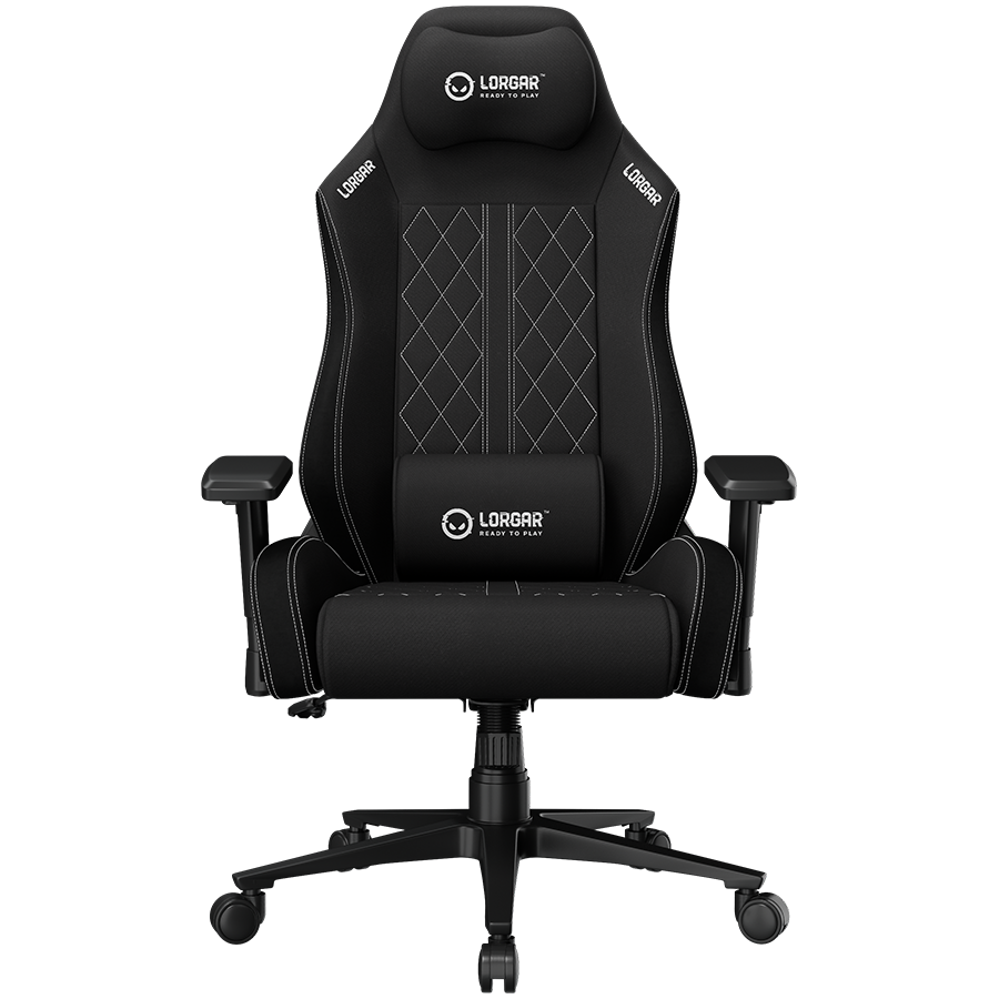 LORGAR CHA41, Ergonomic Gaming Chair Advanced, premium anti-stain fabric, Black/white - Image 2