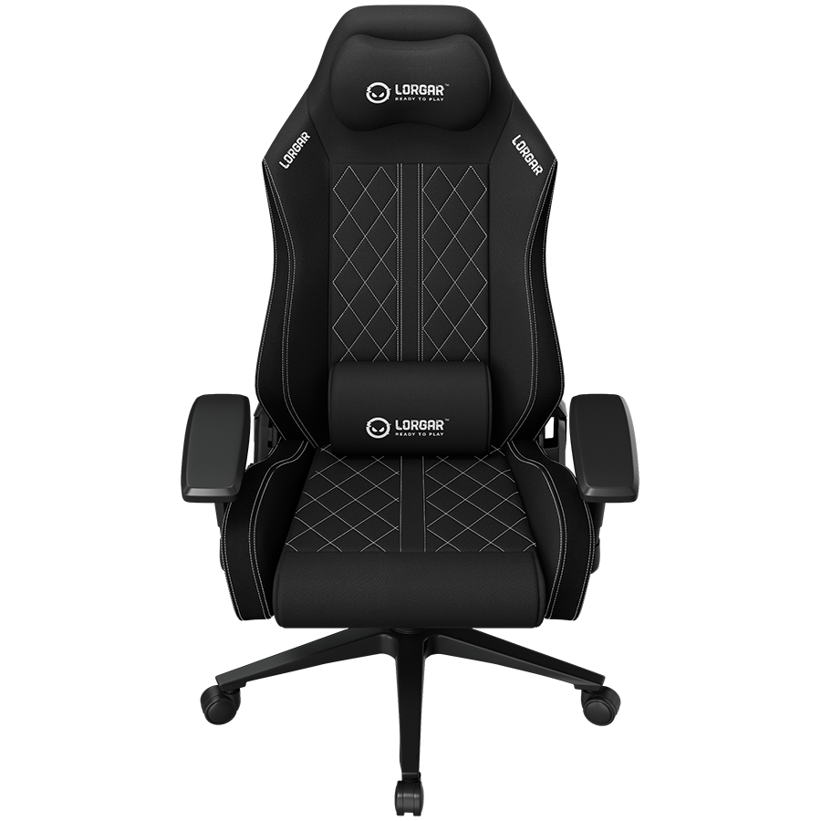 LORGAR CHA41, Ergonomic Gaming Chair Advanced, premium anti-stain fabric, Black/white - Image 3