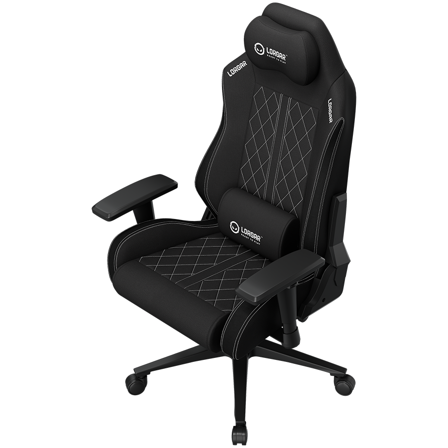 LORGAR CHA41, Ergonomic Gaming Chair Advanced, premium anti-stain fabric, Black/white - Image 4
