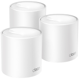 TP-Link Deco X10 (3-pack) AX1500 Whole Home Mesh Wi-Fi 6 System, 300 Mbps at 2.4 GHz + 1201 Mbps at 5 GHz,Internal Antennas, 2× Gigabit Ports (WAN/LAN auto-sensing),Deco App, Router/AP Mode, IPv6, IPTV, Parental Controls, QoS, OFDMA, MU-MIMO, WPA3