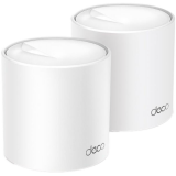 TP-Link Deco X50(2-pack) AX3000 Whole Home Mesh Wi-Fi 6 System, 574 Mbps at 2.4 GHz + 2402 Mbps at 5 GHz, 2× Internal Antennas, 3× Gigabit Ports (WAN/LAN auto-sensing), 2 Streams and HE160 for 5GHz, Deco App, Router/AP Mode, IPv6, IPTV, HomeShield