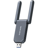 Mercusys MA37BEH BE6500 Wi-Fi 7 High-Gain Wireless USB Adapter, 688 Mbps at 2.4 GHz + 2882 Mbps at 5 GHz + 2882 at 6 GHz, 2x High Gain External Antenna, USB 3.0, MU-MIMO, OFDMA, Beamforming, WPA3