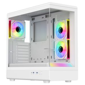 RYZE HEROIC HC500 3F White 1xARGB fan + 2x ARGB Reverse ATX, tempered glass