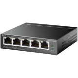 5-Port Gigabit Easy Smart Switch with 4-Port PoE+ 4× Gigabit PoE+ Ports, 1× Gigabit Non-PoE Ports 802.3af/at, 120 W PoE Power, Desktop Steel Case PoE Auto Recovery, MTU/Port/Tag-based VLAN, QoS, IGMP Snooping, Web/Utility Management, Plug and Play