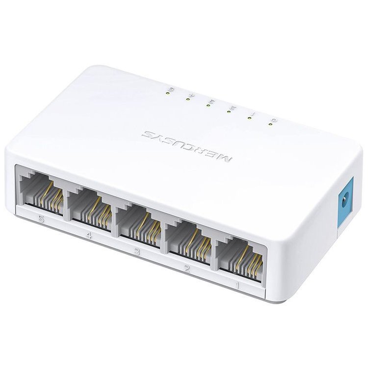 Mercusys MS105 5-Port 10/100Mbps Desktop Switch, 5 x 10/100 Mbps RJ-45 ports with auto MDI/MDIX supported, compact design, Plug and Play, MAC Address Learning Technology - Image 2