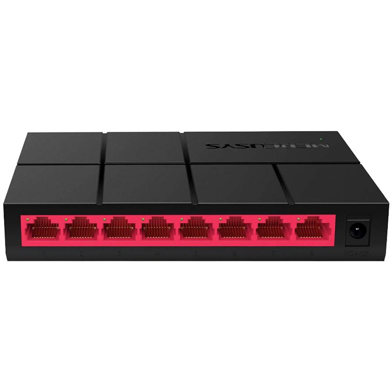 Mercusys MS108G 8-Port 10/100/1000 Mbps Desktop Switch, 8 x 10/100/1000 Mbps RJ-45 ports with auto MDI/MDIX supported, compact design, Plug and Play, Green Ethernet, Plastic Case - Image 2