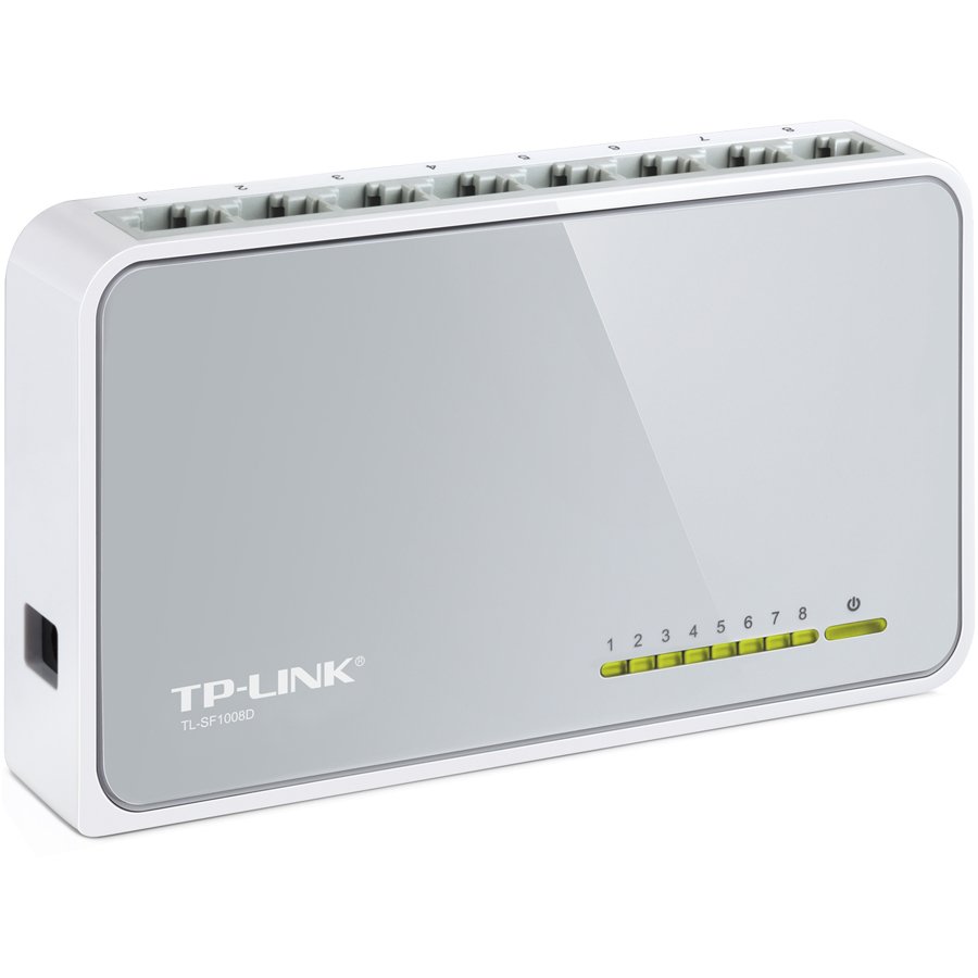 Switch TP-Link TL-SF1008D, 8-Port RJ45 10/100Mbps desktop switch, Fanless, LED indicator, Auto Negotiation/Auto MDI/MDIX, Plastic case - Image 3