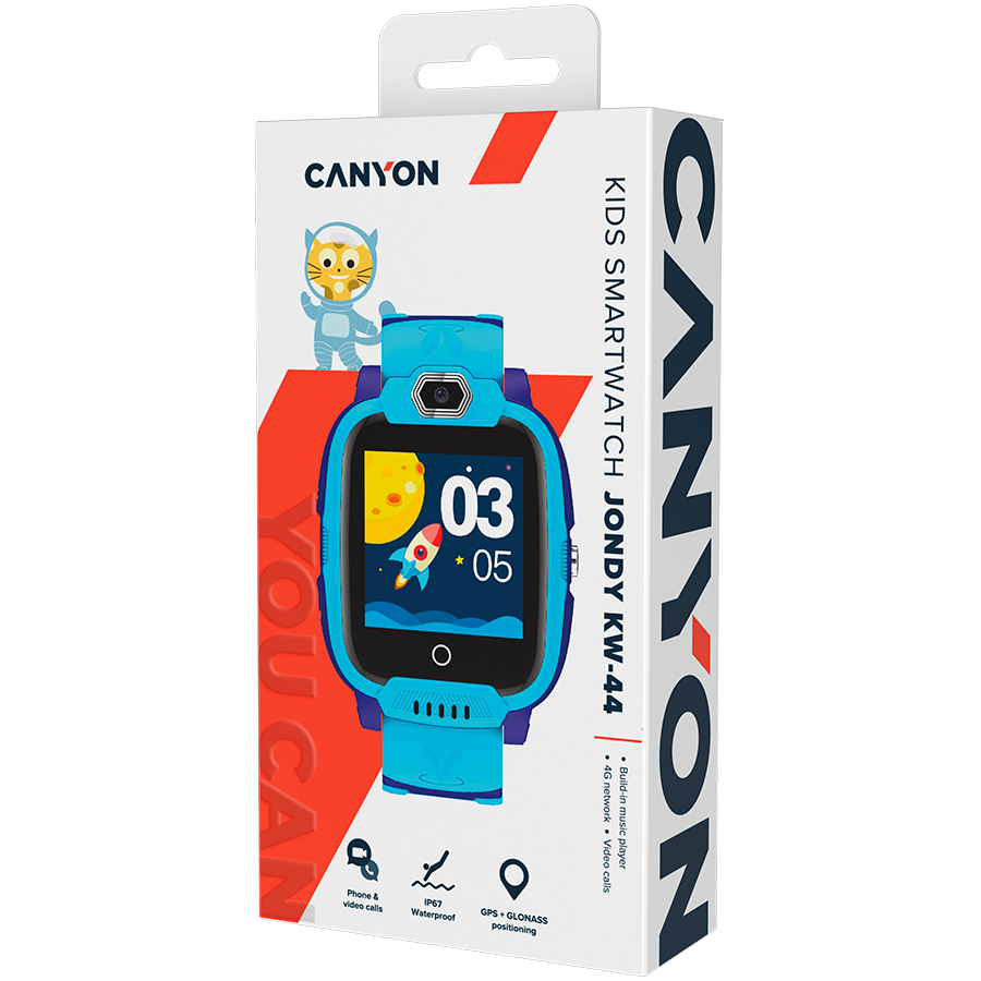 CANYON kids watch Jondy KW-44 4G Camera GPS Music Blue - Image 5