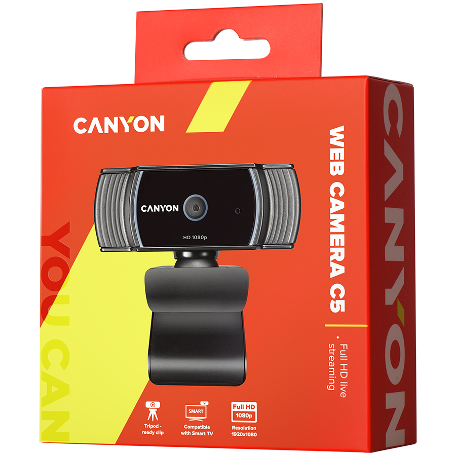 CANYON webcam C5 Full HD 1080p Auto Focus Black - Image 4