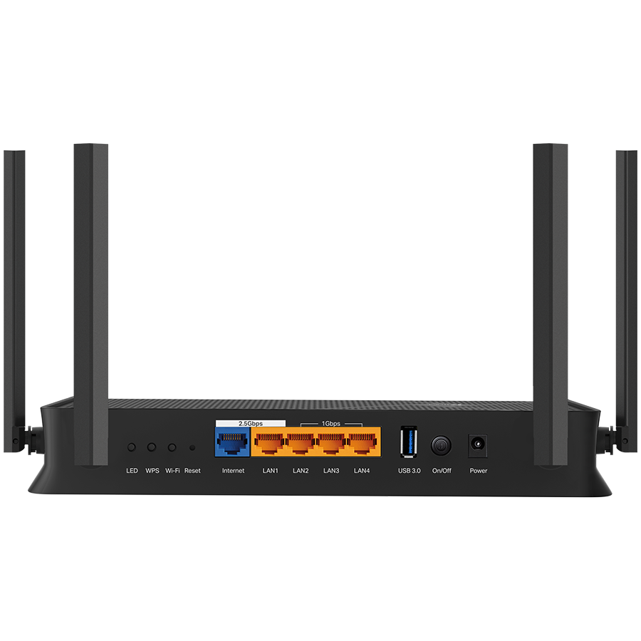 TP-Link Archer BE230 BE3600 Dual-Band Wi-Fi 7 Router, 688 Mbps at 2.4 GHz + 2882 Mbps at 5 GHz,4× external Antennas, 2.0 GHz Quad-Core CPU, 1x2.5 Gbps WAN port + 1x2.5 Gbps LAN port + 3x1 Gbps LAN ports, 1xUSB 3.0 Port, MLO, 4096-QAM - Image 4