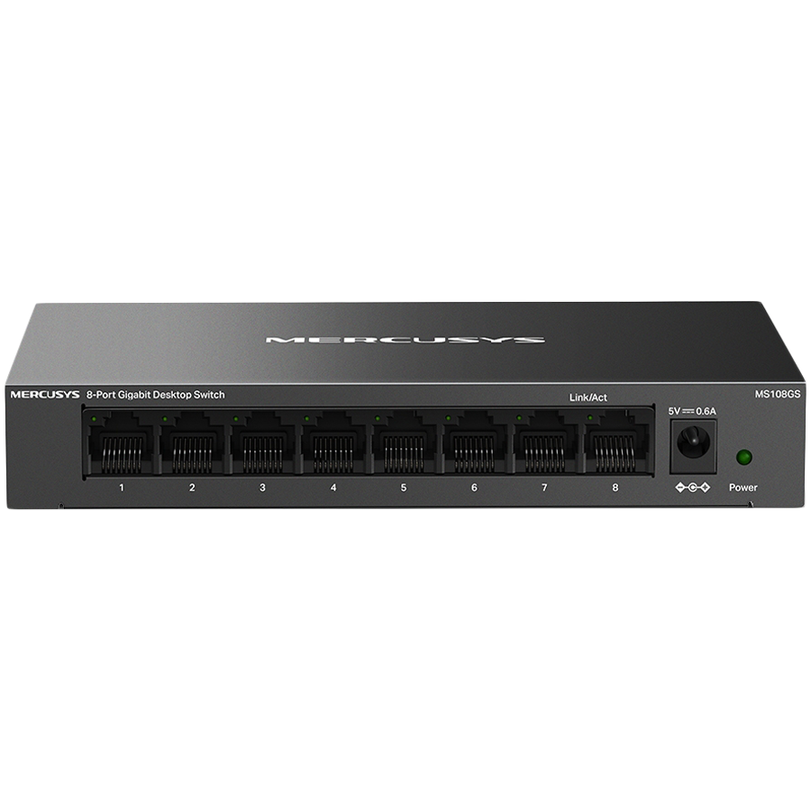 Mercusys MS108GS 8-Port Gigabit Desktop Switch, 8× Gigabit Ports, Desktop Steel Case, Wall Mounting, Plug and Play, Power Saving, Compact design, Green Ethernet technology, Silent - Image 2