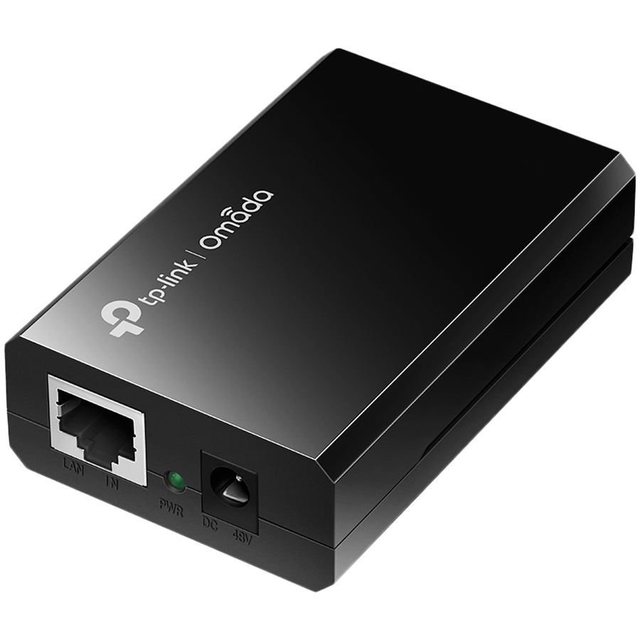 TP-Link POE150S Omada PoE Injector, 2× 10/100/1000Mbps RJ45 Port, IEEE 802.3af compliant, 1× 48VDC Power Input Port, Data and power carried over the same cable up to 100 meters, plastic case, Auto-determine the necessary power requirements - Image 2