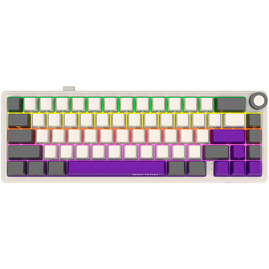 LORGAR KBP70MW, Wireless 65% Mechanical Gaming Keyboard Pro, Beige, CZ/SK layout - Image 2