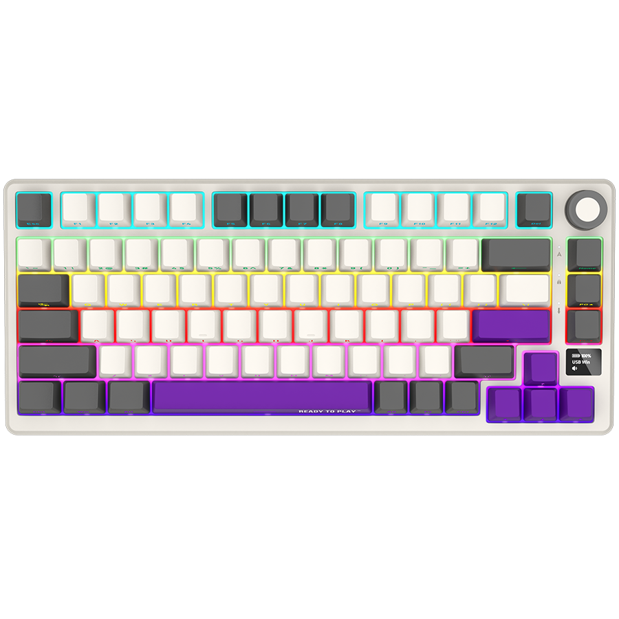 LORGAR KBP7075W, Wireless 75% Mechanical Gaming Keyboard Pro, Beige, CZ/SK layout - Image 2