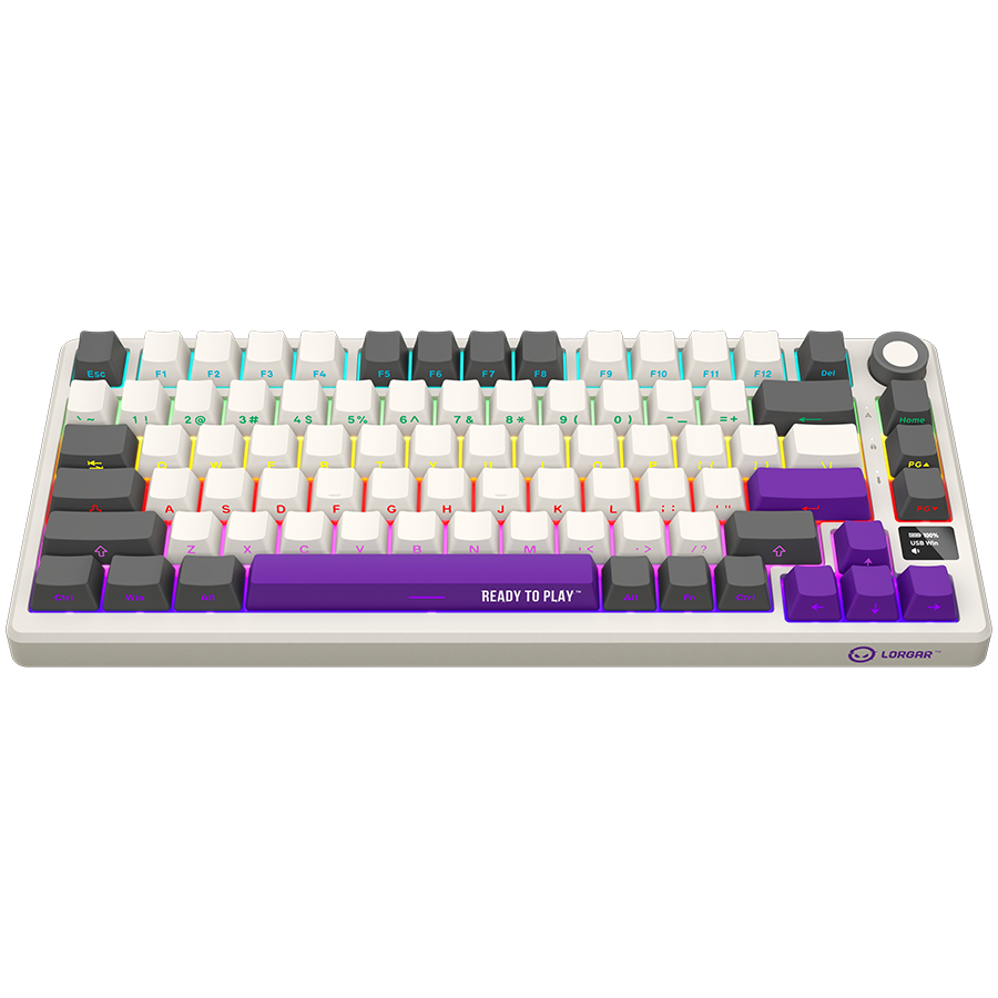 LORGAR KBP7075W, Wireless 75% Mechanical Gaming Keyboard Pro, Beige, CZ/SK layout - Image 4