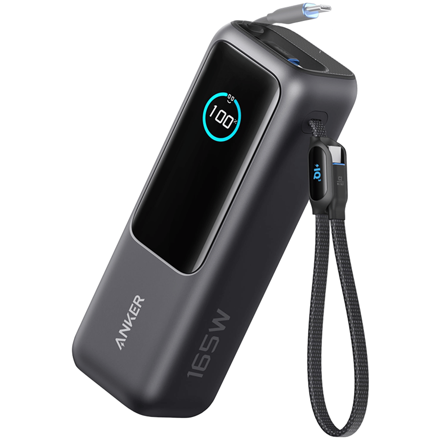 Anker Power Bank (25K, 165W, Built-In USB-C and Retractable Cable) Black - Image 2