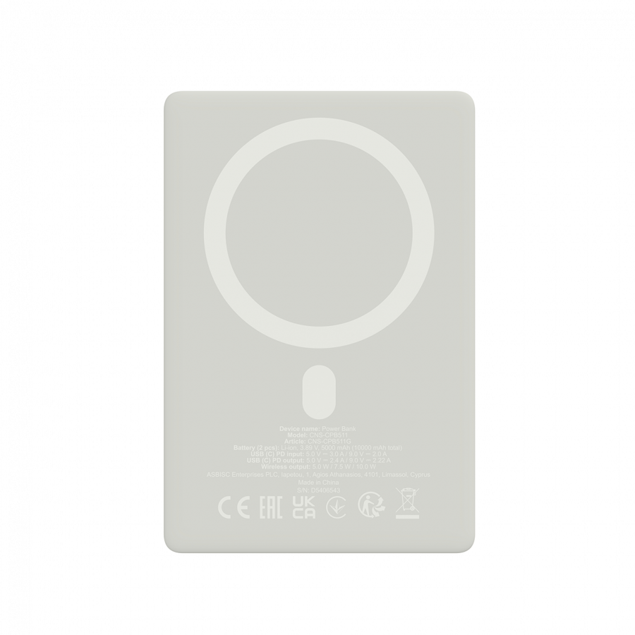 CANYON magnetic power bank OnPower 511 PD20W 10000mAh Aluminium Star Grey - Image 5