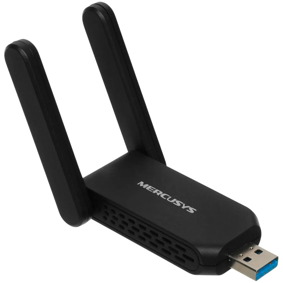 Mercusys MA72XH AX1800 High Gain Wi-Fi 6 USB Adapter, 574 Mbps at 2.4 GHz + 1201 Mbps at 5 GHz, 2 x High Gain External Antenna, USB 3.0, MU-MIMO, OFDMA, Beamforming, WPA3 - Image 2