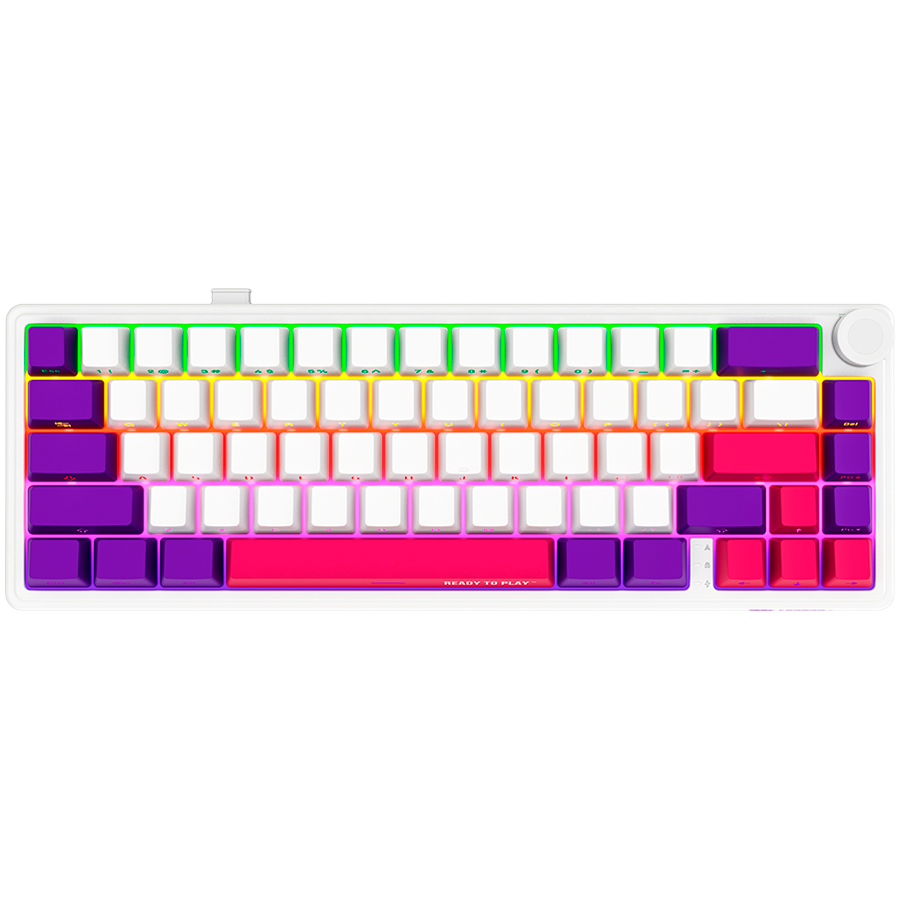 LORGAR KBP70MW, Wireless 65% Mechanical Gaming Keyboard Pro, White, EN layout - Image 2