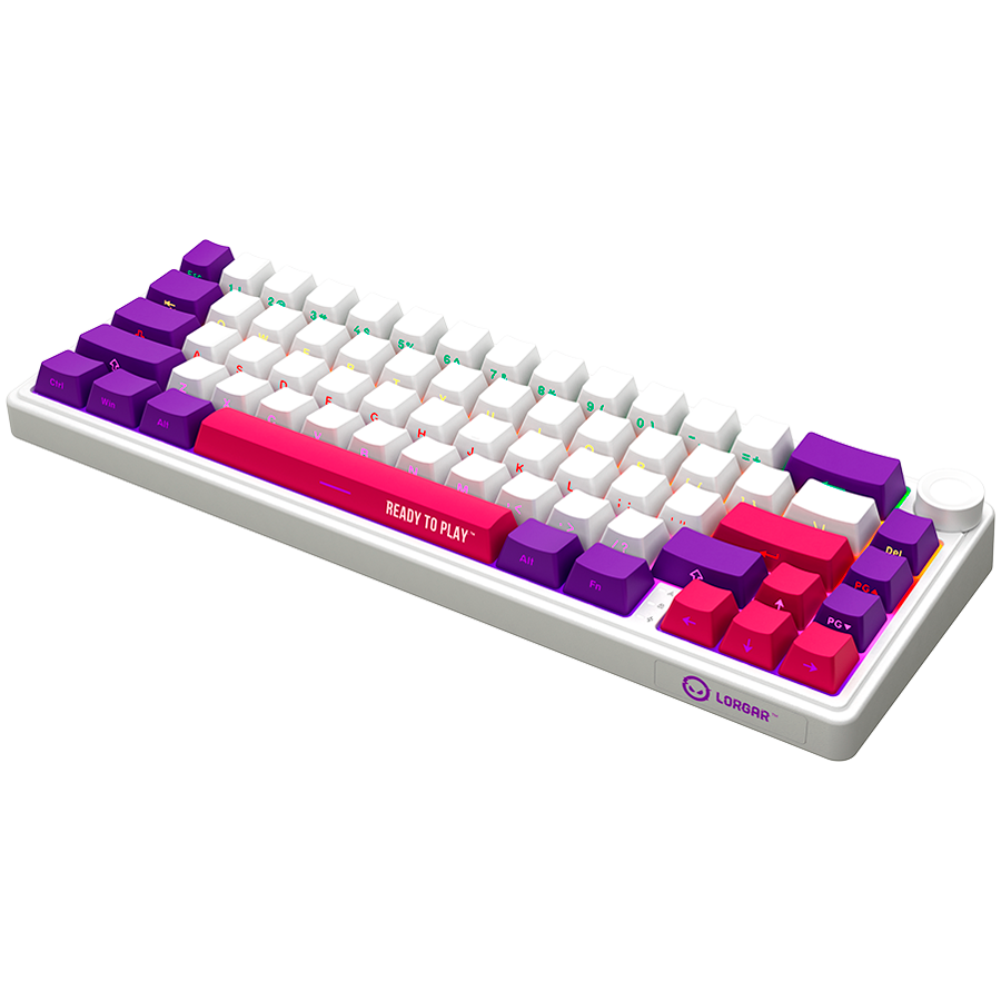 LORGAR KBP70MW, Wireless 65% Mechanical Gaming Keyboard Pro, White, EN layout - Image 3