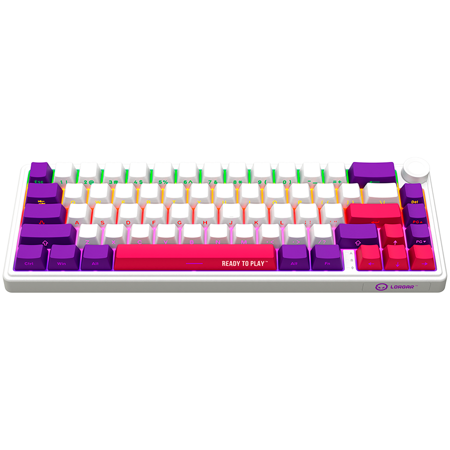 LORGAR KBP70MW, Wireless 65% Mechanical Gaming Keyboard Pro, White, EN layout - Image 4