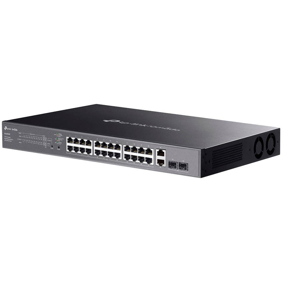 TP-Link ES228GMP Omada 28-Port Gigabit Easy Managed Switch with 24-Port PoE+, 24x Gigabit PoE+ Ports, 2x Gigabit Non-PoE Ports, 2x Gigabit SFP Ports, 384W PoE Power, 1U 19-inch Rack-mountable Steel Case, Omada App.Fast PoE,Perpetual PoE,Flow Control - Image 4