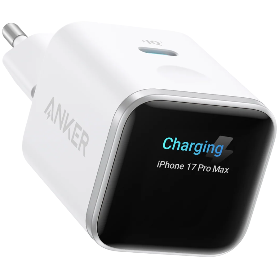 Anker Nano Charger (45W, Smart Display) White, Smart iPhone Recognition With Care Mode, 45W Max Fast Charging with Smart Power Adjustment, Pocket Size, Powered by GaN - Image 2