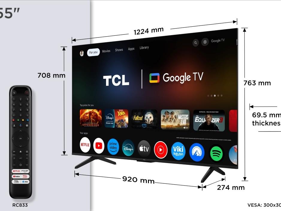 TCL 55"P7K 4K QLED TV 60HzGoogle TV; HDR multi-format;HVA Panel; Game Master; Dolby Atmos; - Image 3