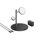 Anker MagGo Wireless Charging Station (15W, 3-in-1 Stand) with cable and charger bundle