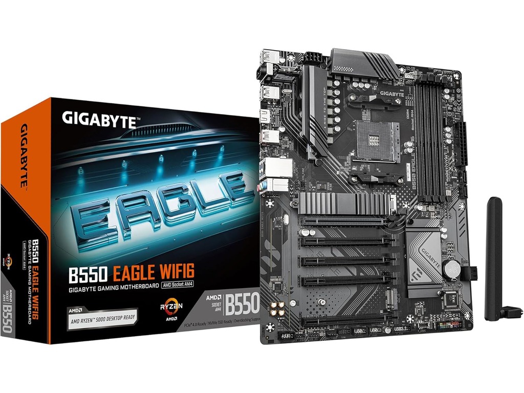 Gigabyte MB B550 EagleAM4, 4x DDR4, 4x SATA2x M.2, 1x HDMI, 6x USB, ATX - Image 2
