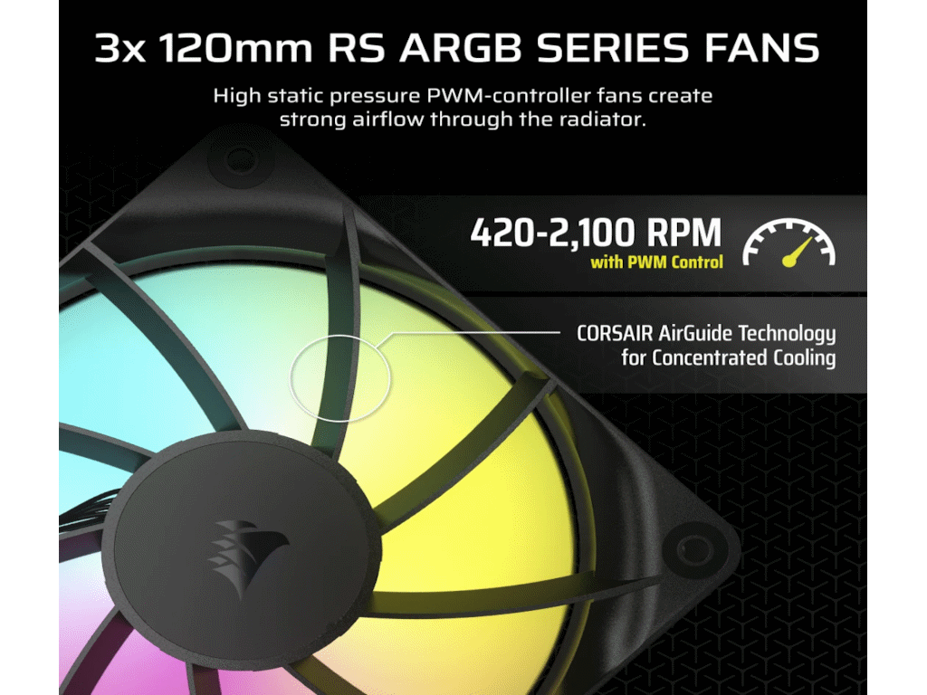 CORSAIR NAUTILUS 360 RS AIOLiquid CPU Cooler, Black,RS120LGA1851, LGA1700, AM5, AM4 - Image 2