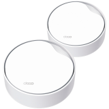 TP-Link Deco X50-PoE (2-pack) AX3000 Whole Home Mesh Wi-Fi 6 System with PoE, 574 Mbps at 2.4 GHz + 2402 Mbps at 5 GHz, 4× Internal Antennas, 1× 2.5 Gigabit Port + 1× Gigabit Port (WAN/LAN auto-sensing), PoE and DC Power Supply