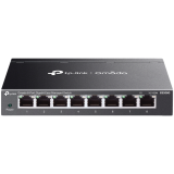 TP-Link ES208G Omada 8-Port Gigabit Easy Managed Switch, 8 x Gigabit RJ45 Ports, Desktop Steel Case and Fanless, Omada App. Flow Control, Loopback Detection, Port Isolation, Port Mirroring, LAG, VLAN, IGMP Snooping, QoS, Storm Control